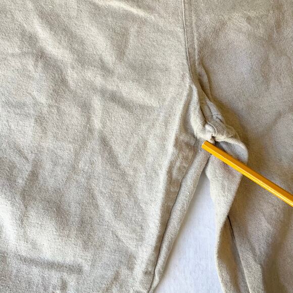 Jaclyn Smith Classic Women Linen Capri Pants size M Natural Beige Elastic Waist - Picture 9 of 9